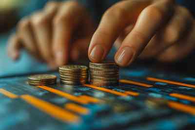 Hand und Münzstapel - © CreativeIMGIdeas - stock.adobe.com