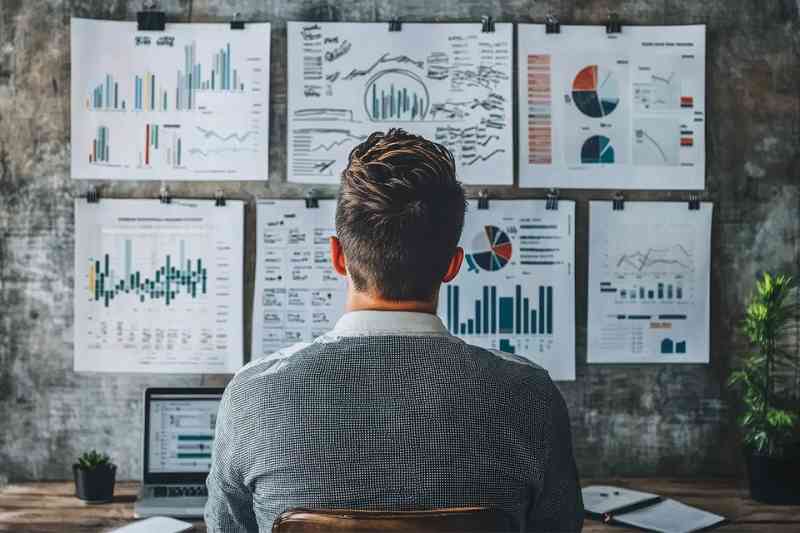 Mann prüft Finanzdaten