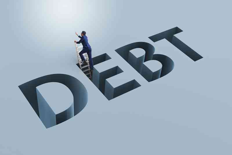 Schriftzug DEBT